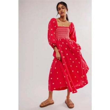 Free People Dress Watermelon Wedge Pink