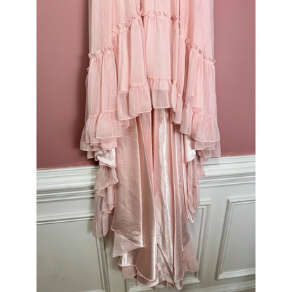 NEW NWT Mac Duggal Beaded Ruffle High Low Gown SYLE 68096 Size 2 in Pink