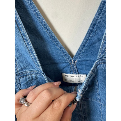 We The Free Free People Denim Shortalls Medium Wash Blue XS