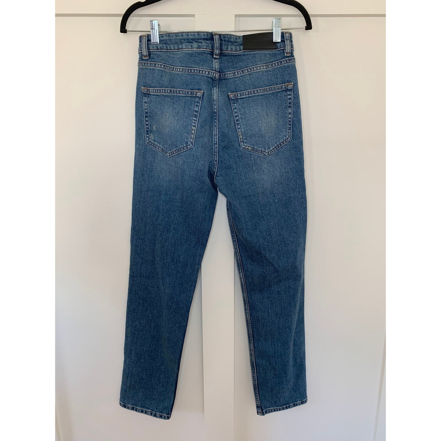 The Kooples Jeans in Blue Denim Size 27 Button Fly Skinny Leg Whiskered Pockets