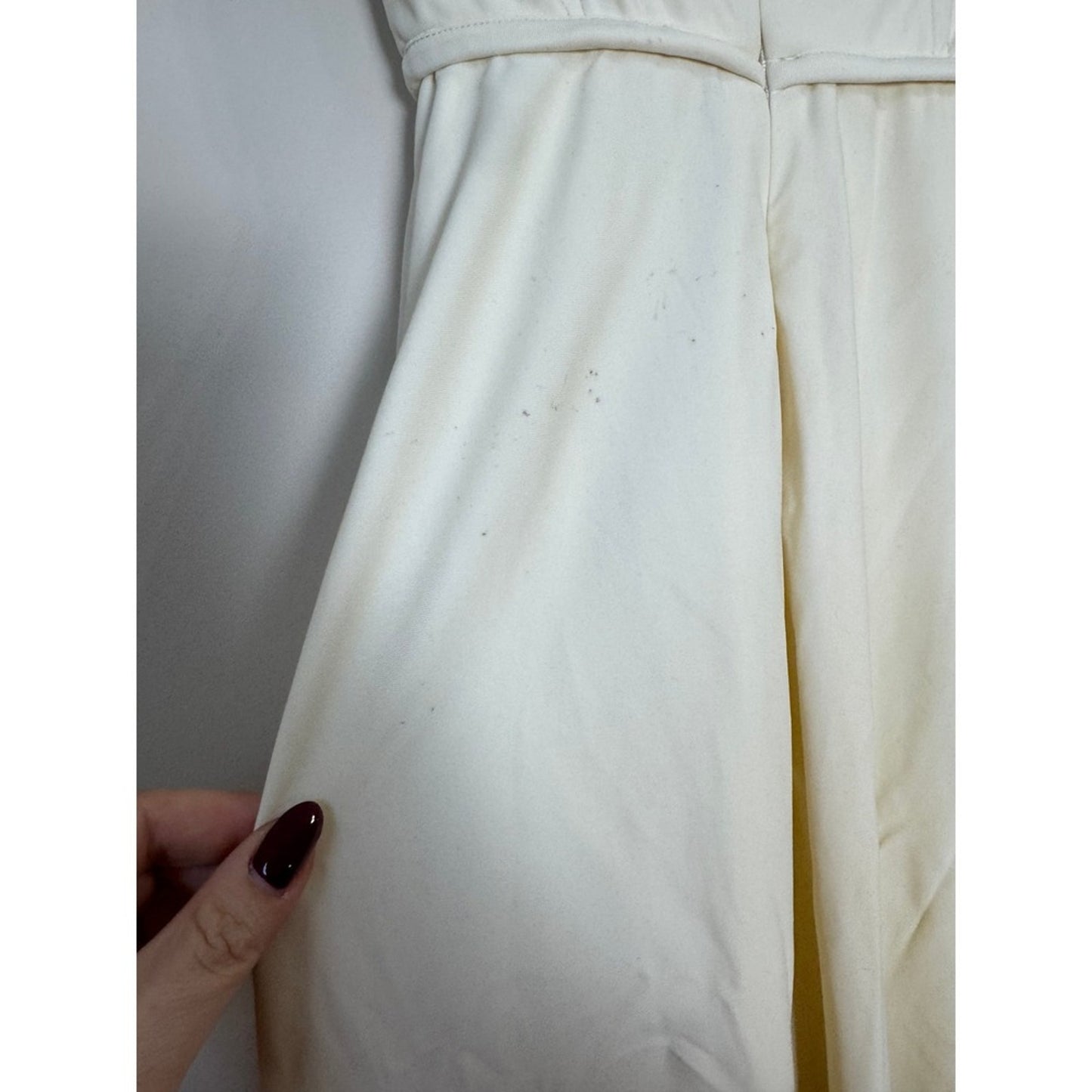 Cream Ruched Draped Strapless Gown Elegant Evening Formal Dress