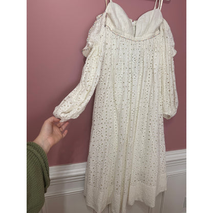 Farm Rio Off-White 3D Flower Maxi Dress Size Small