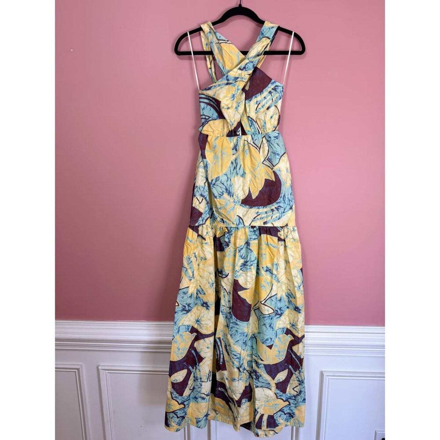 A.L.C‎ Veronica Dress in Carob & Chardonnay Size 4 Maxi Poplin Summer Party
