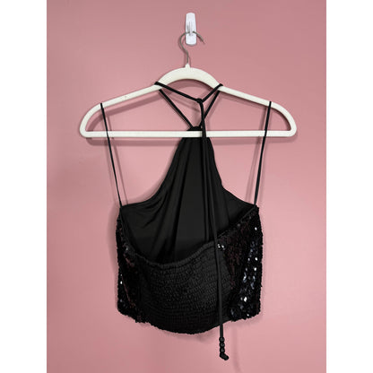 House of Harlow 1960 Black Sequin Two-Piece Set Size Medium Party Club