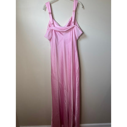 Show Me Your Mumu Rome Maxi Dress Pink Satin Cold Shoulder Bridesmaid Gown Large