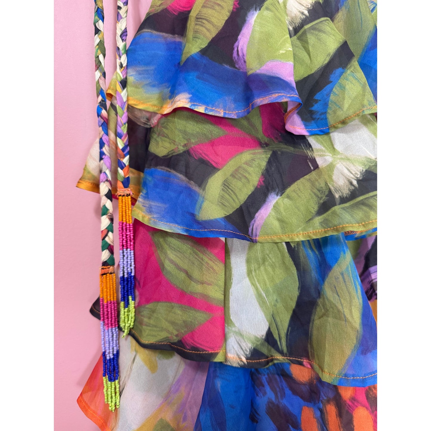 NEW Show Me Your Mumu Rowan Ruffle Mini Dress Midnight in Rio Size XS