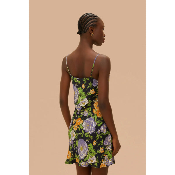 Farm Rio Capri Floral Sleeveless Dress Black Size Medium