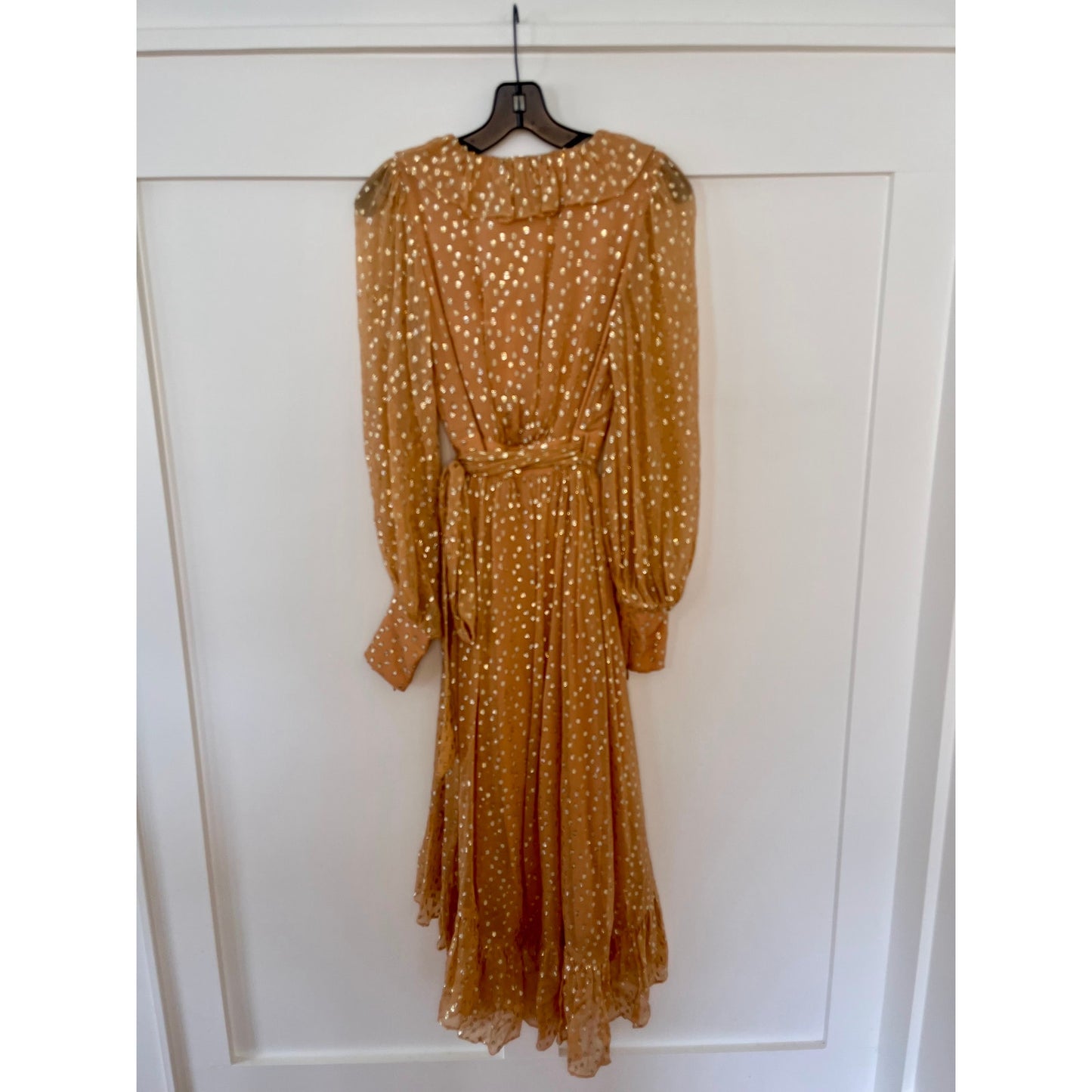 Zimmermann Lurex Wrap Midi Dress Caramel Size US 4