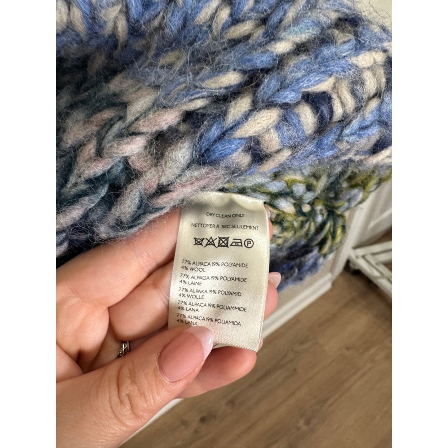 Free People We The Free Blue Stripe Alpaca Blend Chunky Knit Sweater S/P NEW