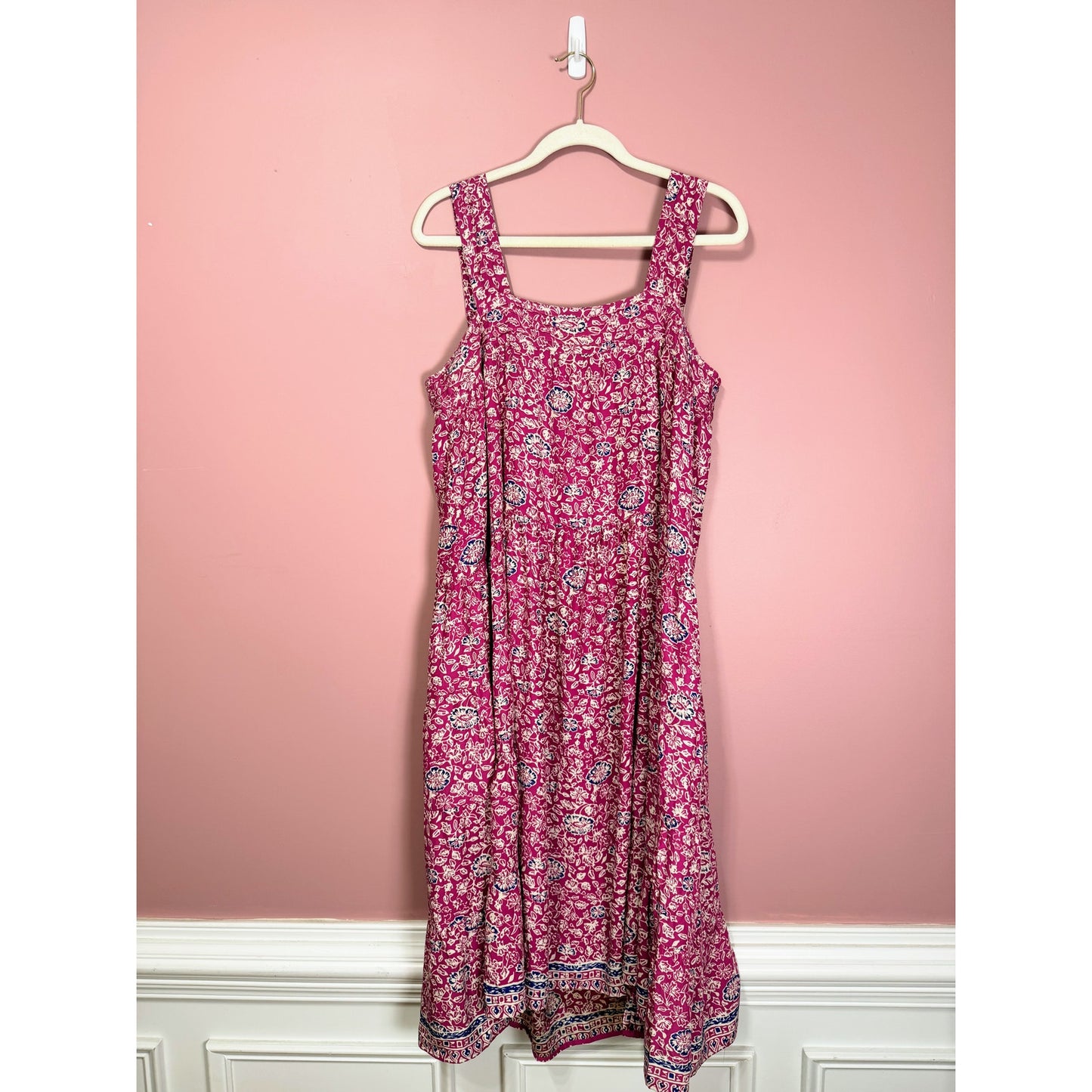 Natalie Martin Jasmine Silk Maxi Dress Pink Combo Size Large