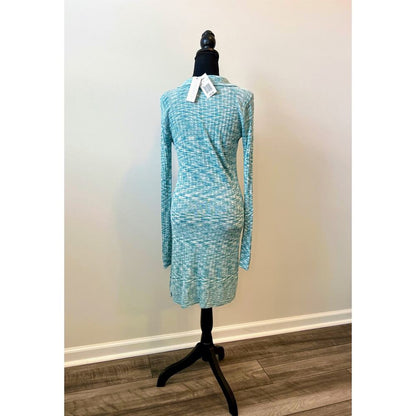 L*Space Aria Mini Dress in Poolside‎ Blue Large Long Sleeve Pullover Knit Party