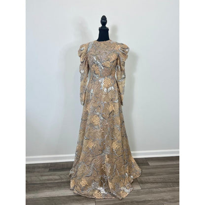Mac Duggal‎ A-Line Dress Size 12 Midi Embellished Lined Party Cocktail Wedding