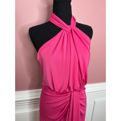 Cinq a Sept Kaily Gathered Mini Dress in Pink Dahlia Size 6 Ruched Stretch