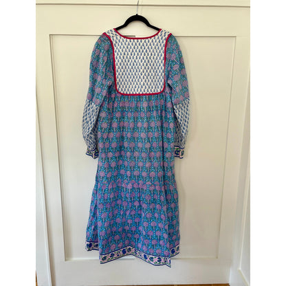 SZ Blockprints Jodhpur Dress Blue Multi Size Medium