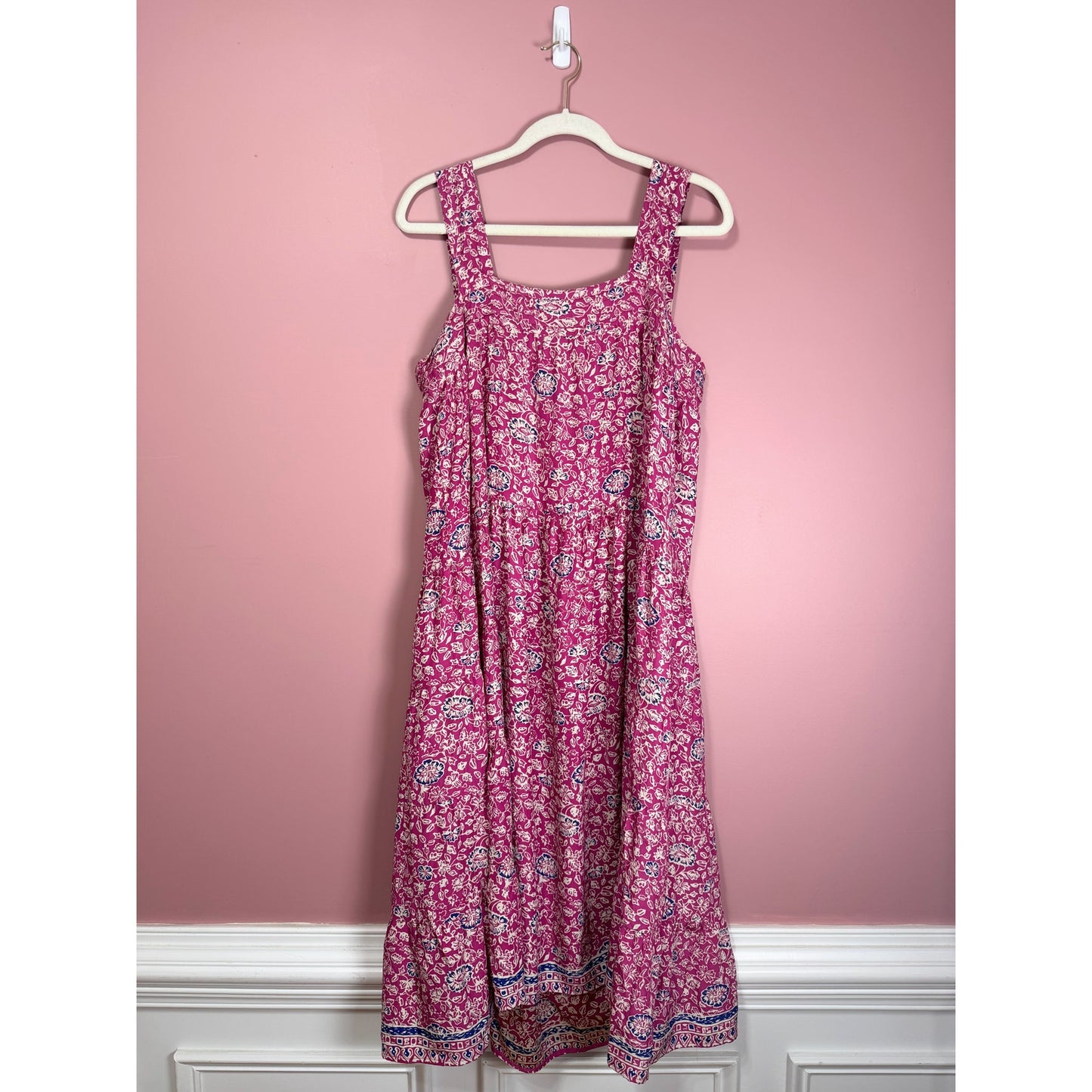 Natalie Martin Jasmine Silk Maxi Dress Pink Combo Size Large