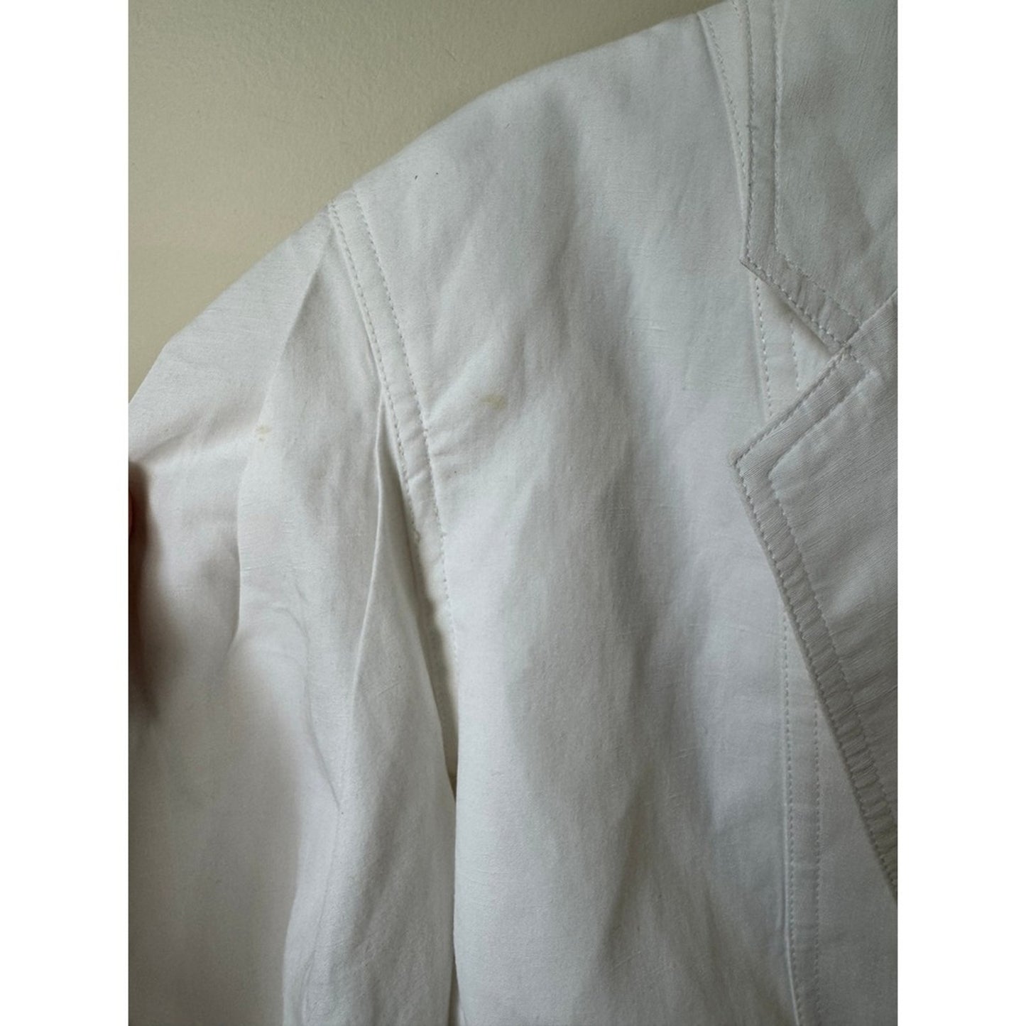 Ulla Johnson White Cotton Linen Puff Sleeve Peplum Blazer Jacket Size S