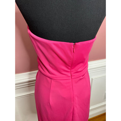 Cinq a Sept Kaily Gathered Mini Dress in Pink Dahlia Size 6 Ruched Stretch