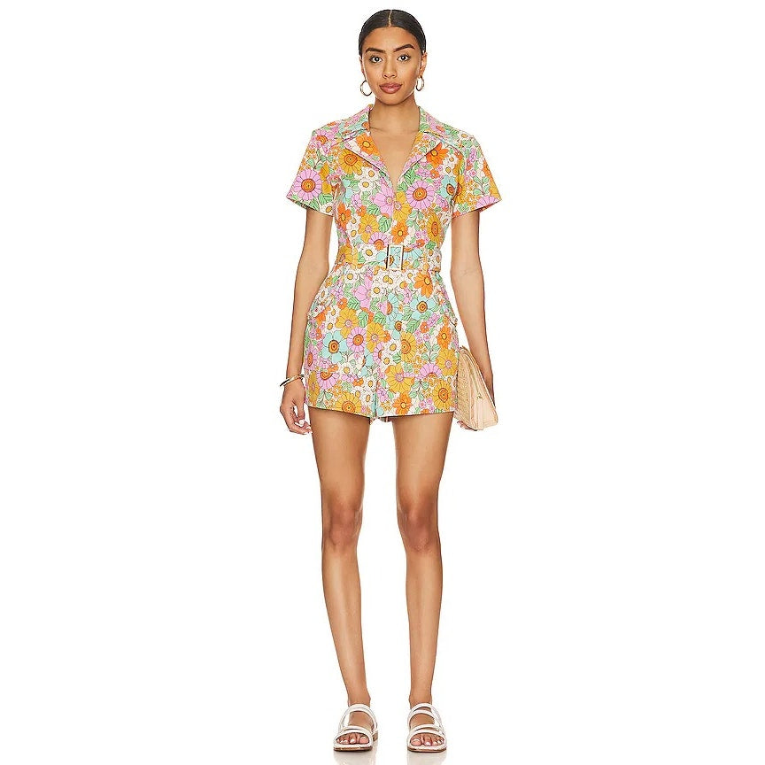 Show Me Your Mumu Outlaw Romper Flower Market Denim Size Medium