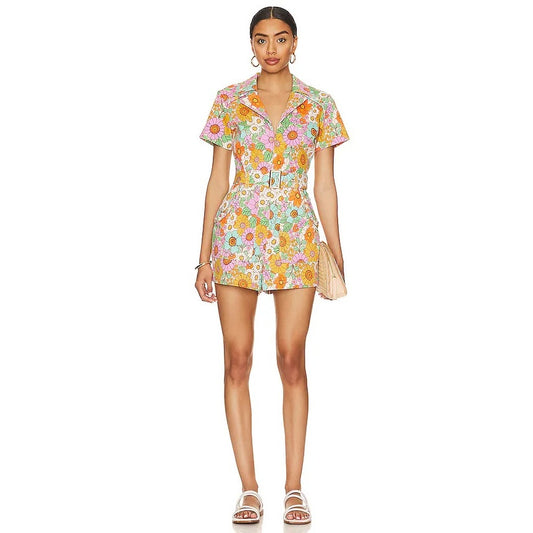 Show Me Your Mumu Outlaw Romper Flower Market Denim Size Medium