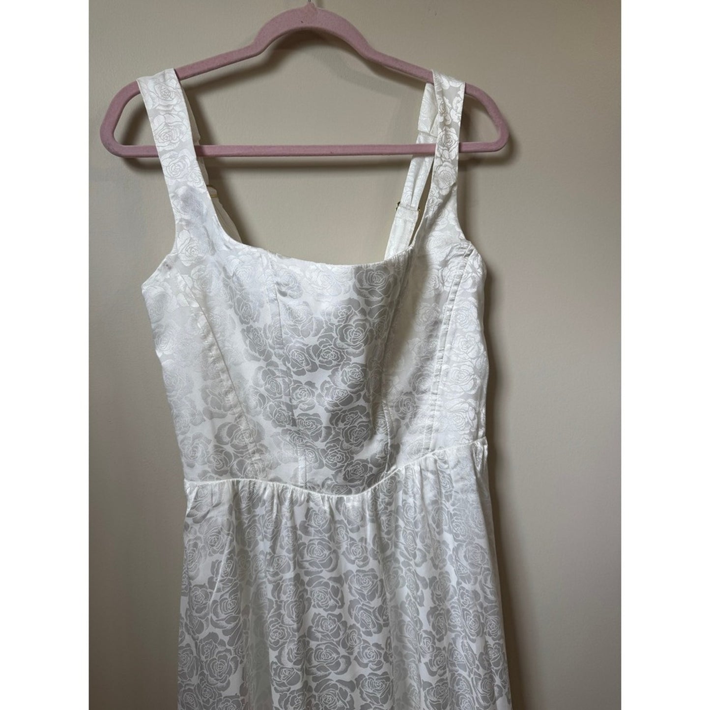 Show Me Your Mumu Midi Dress Square Neck Smocked Back Bridal Summer