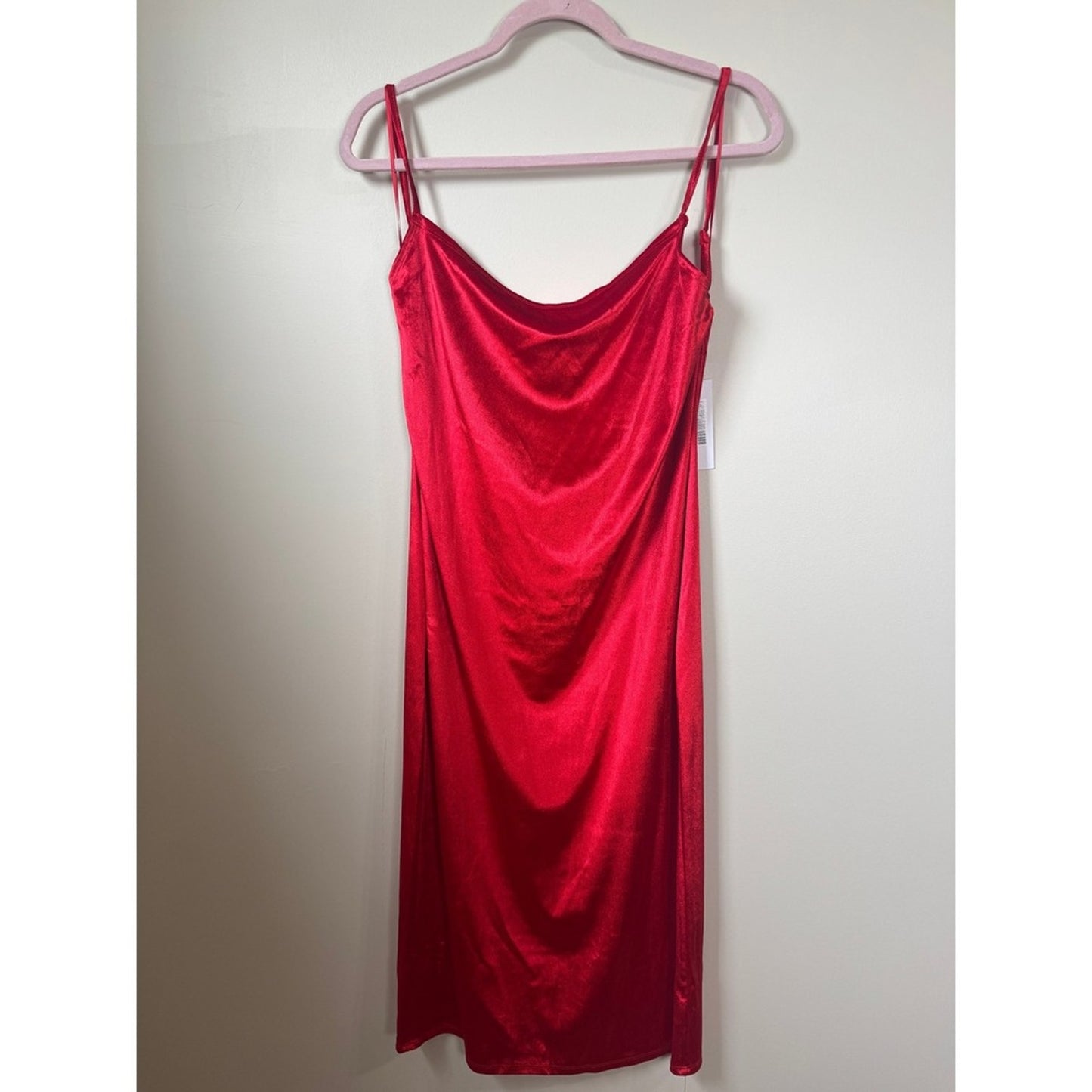 Reformation Merel Velvet Dress Red Cowl Neck Open Back Midi Large NEW