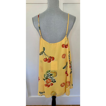 Show Me Your Mumu Citrus Mini Dress in Yellow Medium‎ Graphic Print Sleeveless