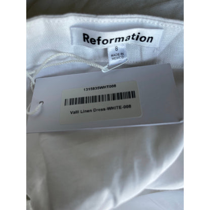 Reformation Valli Linen Dress White Size 8
