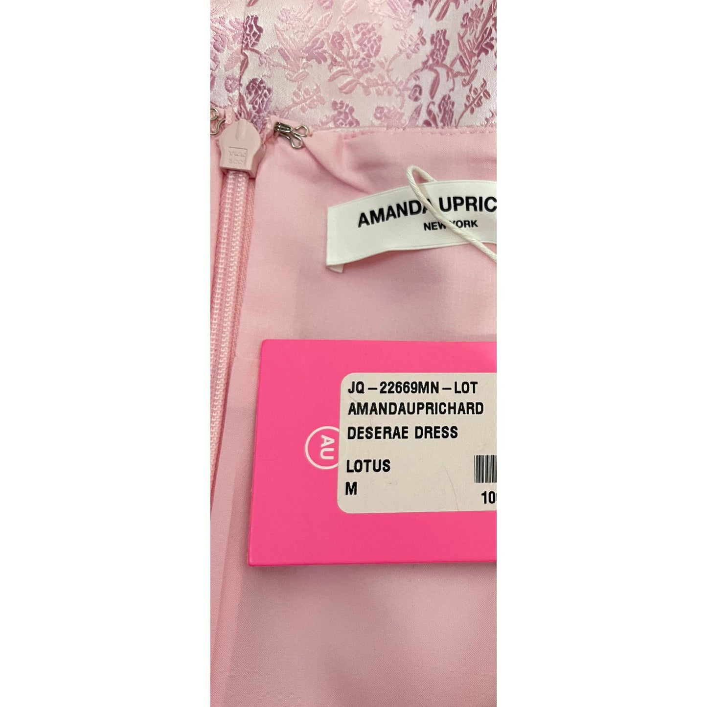 NEW NWT Amanda Uprichard Deserae Dress Lotus Pink Size Medium