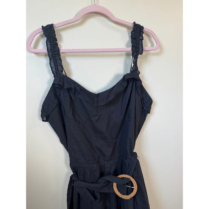Show Me Your Mumu Black Tiered Mini Dress Ruffle Strap Woven Belt NWT