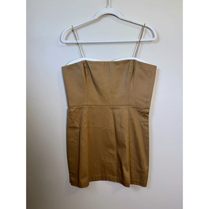 NEW NWT Amanda Uprichard Malene Mini Dress Tan Size Large