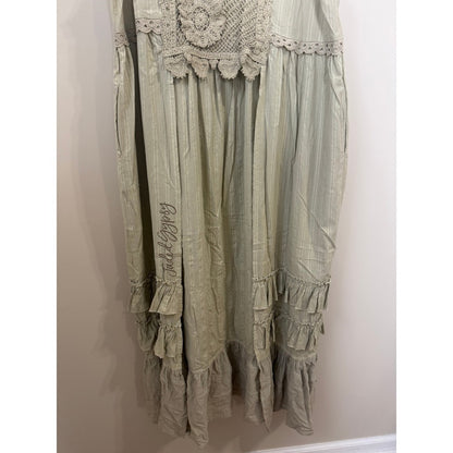 Jaded Gypsy Striped Crochet Lace Ruffle Tiered Duster One Size