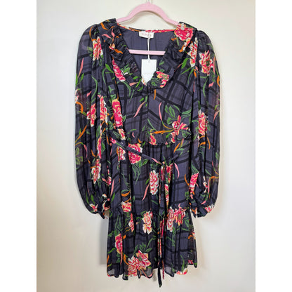 NEW NWT Banjanan Florence Flora Long Sleeve Mini Dress Size XS