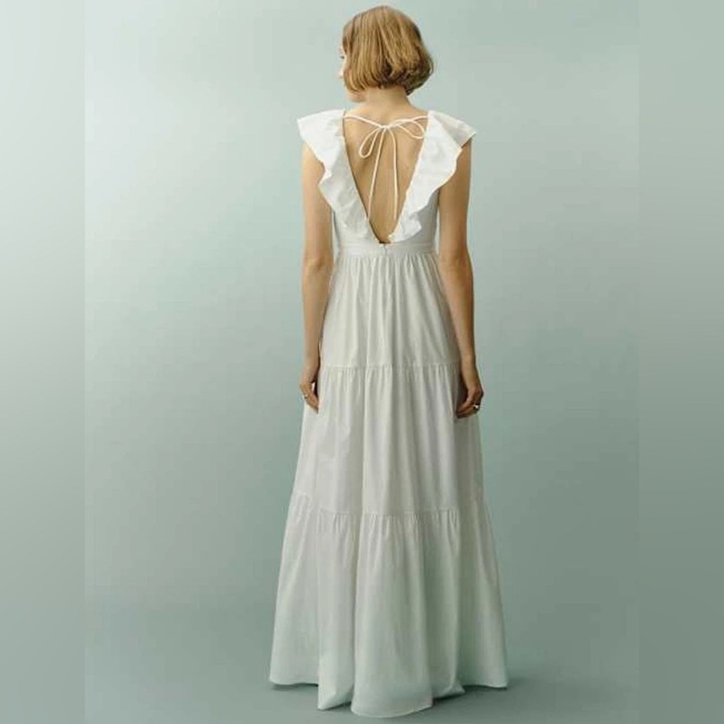 Reformation Fairfield Maxi‎ Dress in White Size 10 Sleeveless V-Neck Stretch