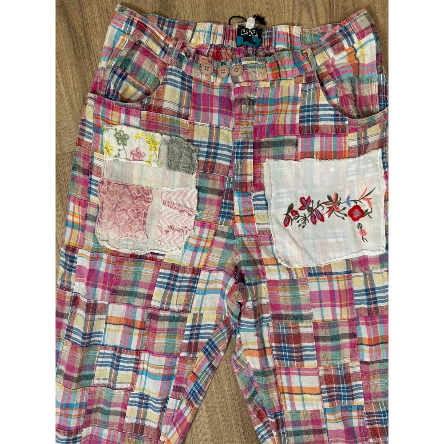 Jaded Gypsy Patchwork Plaid Boho Festival Pants Women's