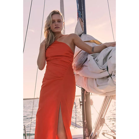 Free People Red Maia Midi Dress Size Large