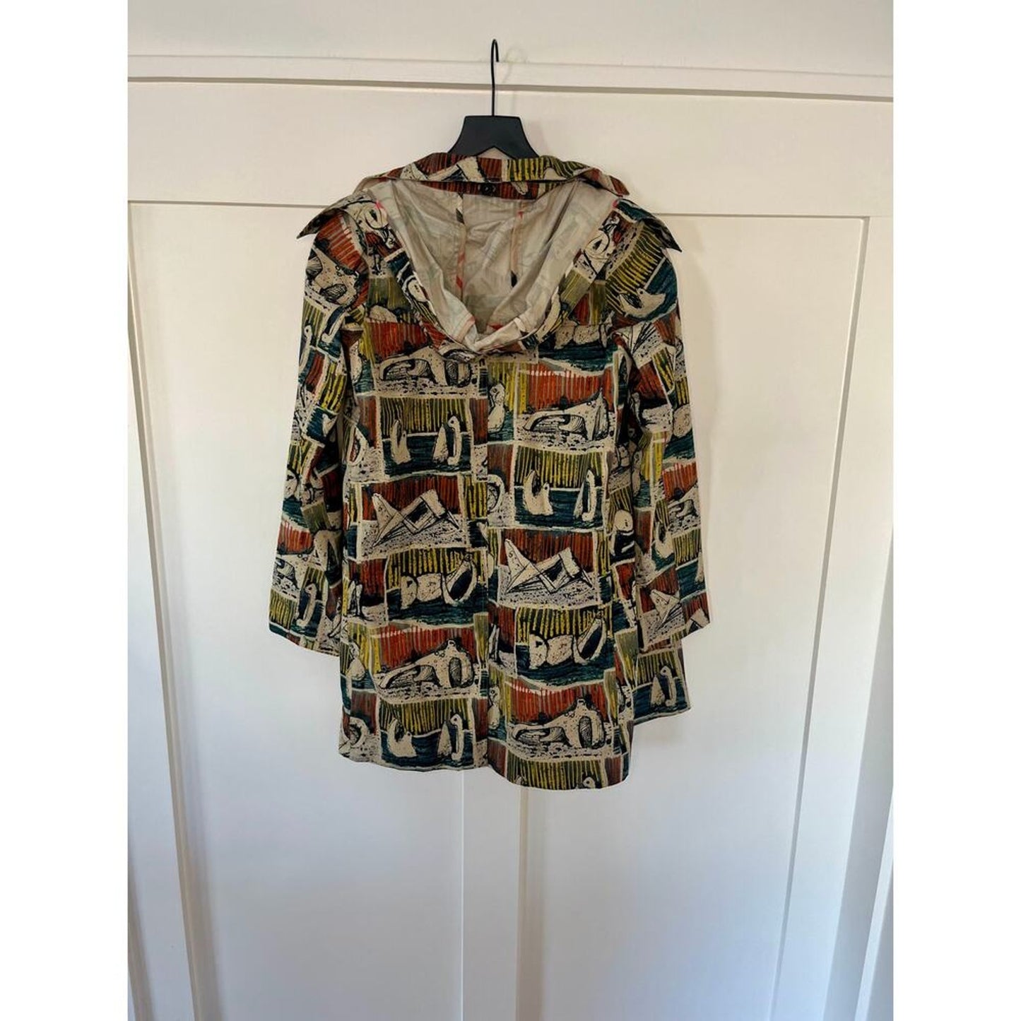 Burberry Children All-Over Pattern Trench Jacket with Hood  Multi Color 14 youth