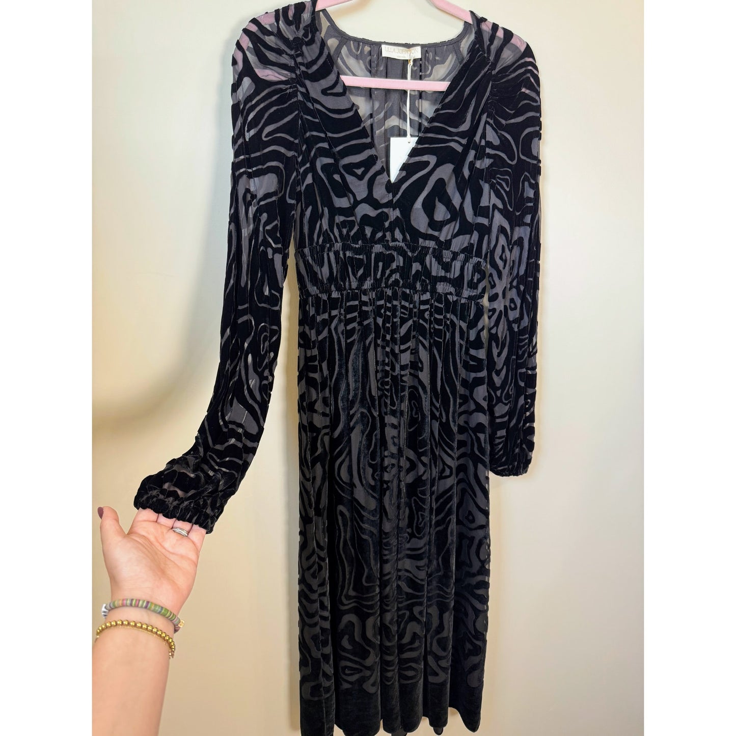 NEW NWT Ulla Johnson Elora Dress Black Midi Dress Size 4