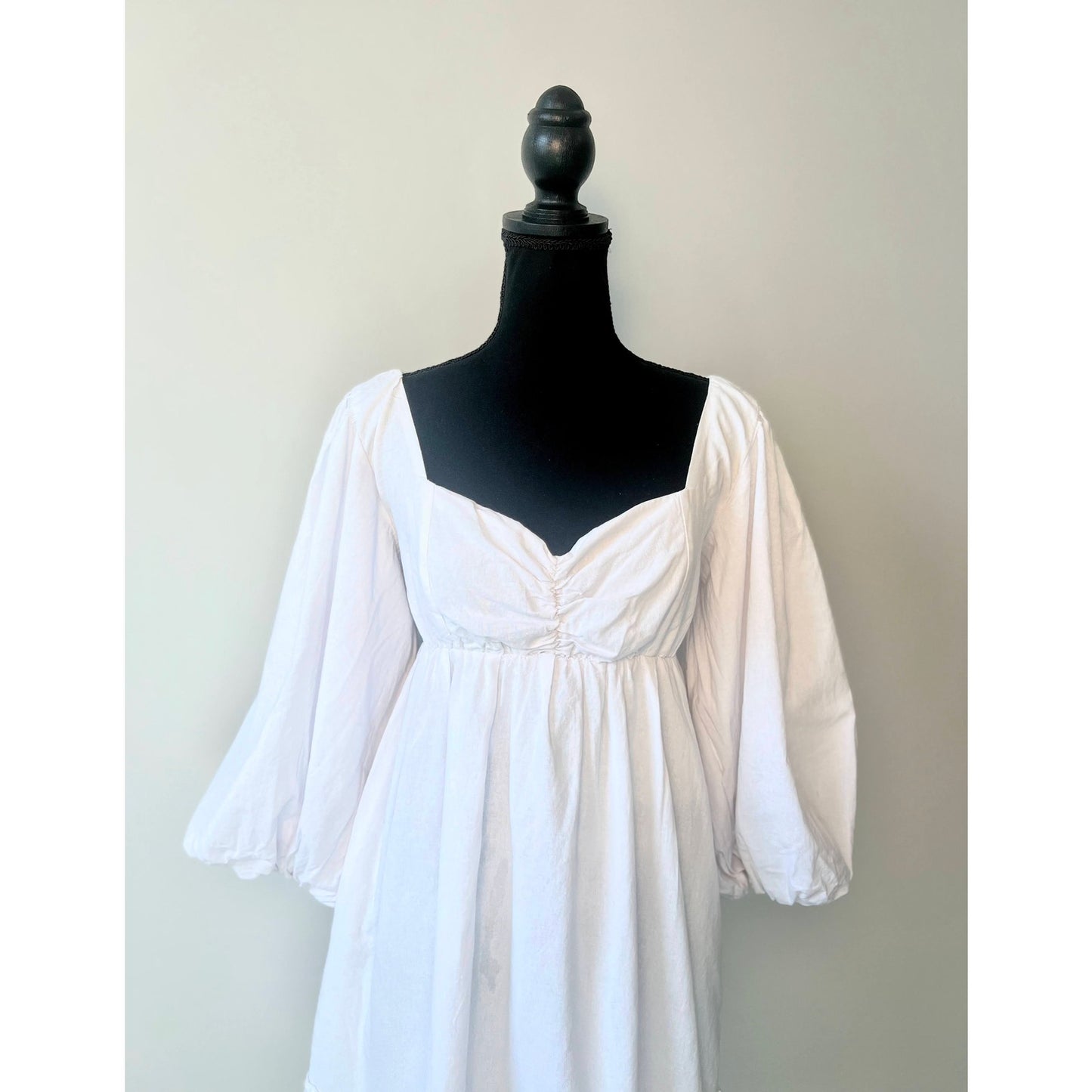 Show Me Your Mumu Mandi Mini Dress in White Medium Pullover 3/4 Sleeves Cotton