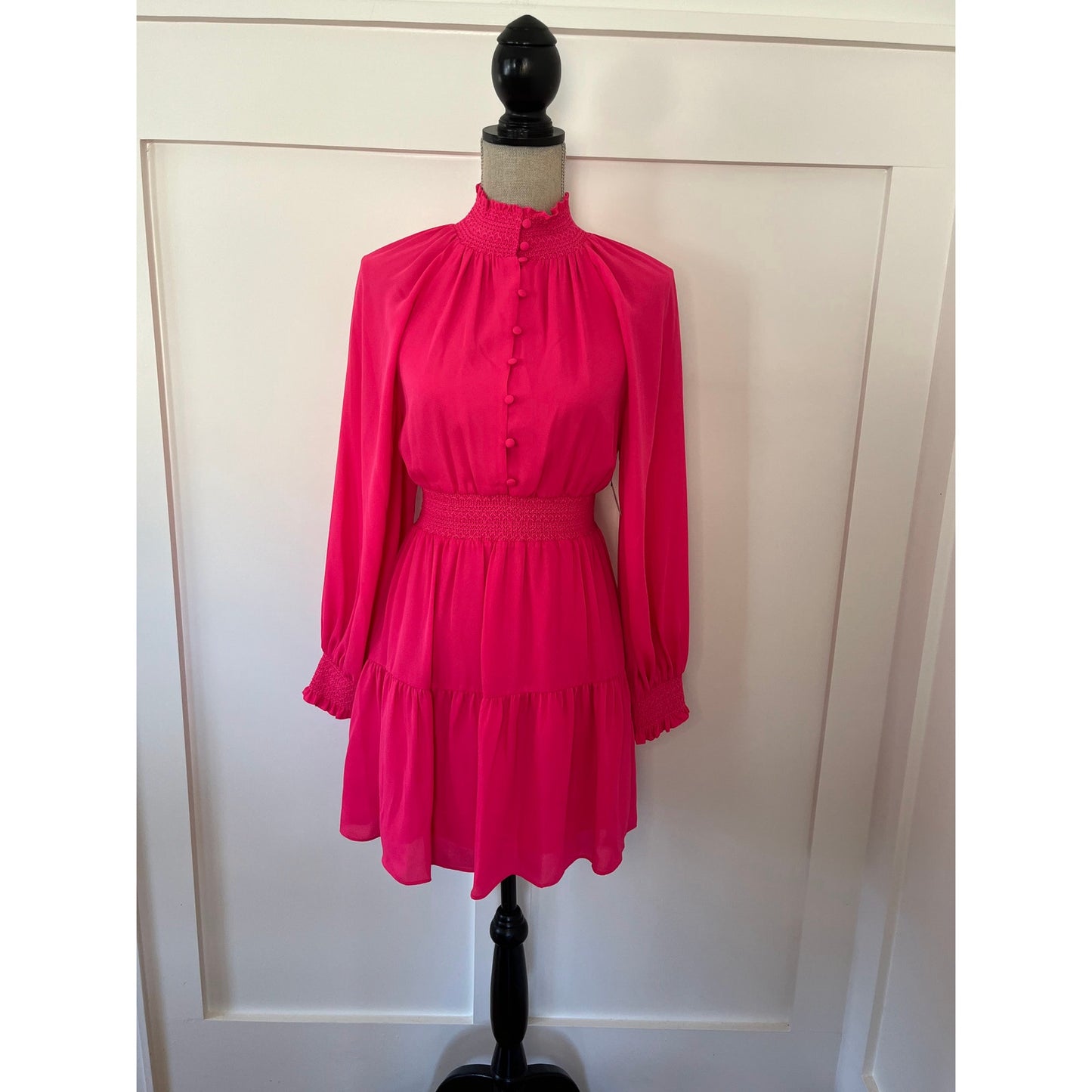 Alice & Olivia Long Sleeve Mini Dress Wild Pink Size 2