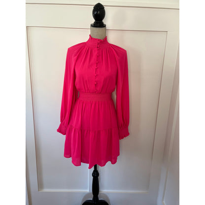 Alice & Olivia Long Sleeve Mini Dress Wild Pink Size 2