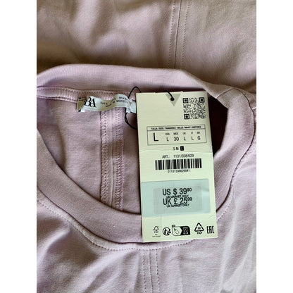 Zara Mini Tank Dress in Lavender Large Bodycon Jersey Knit Ruched Stretch Party