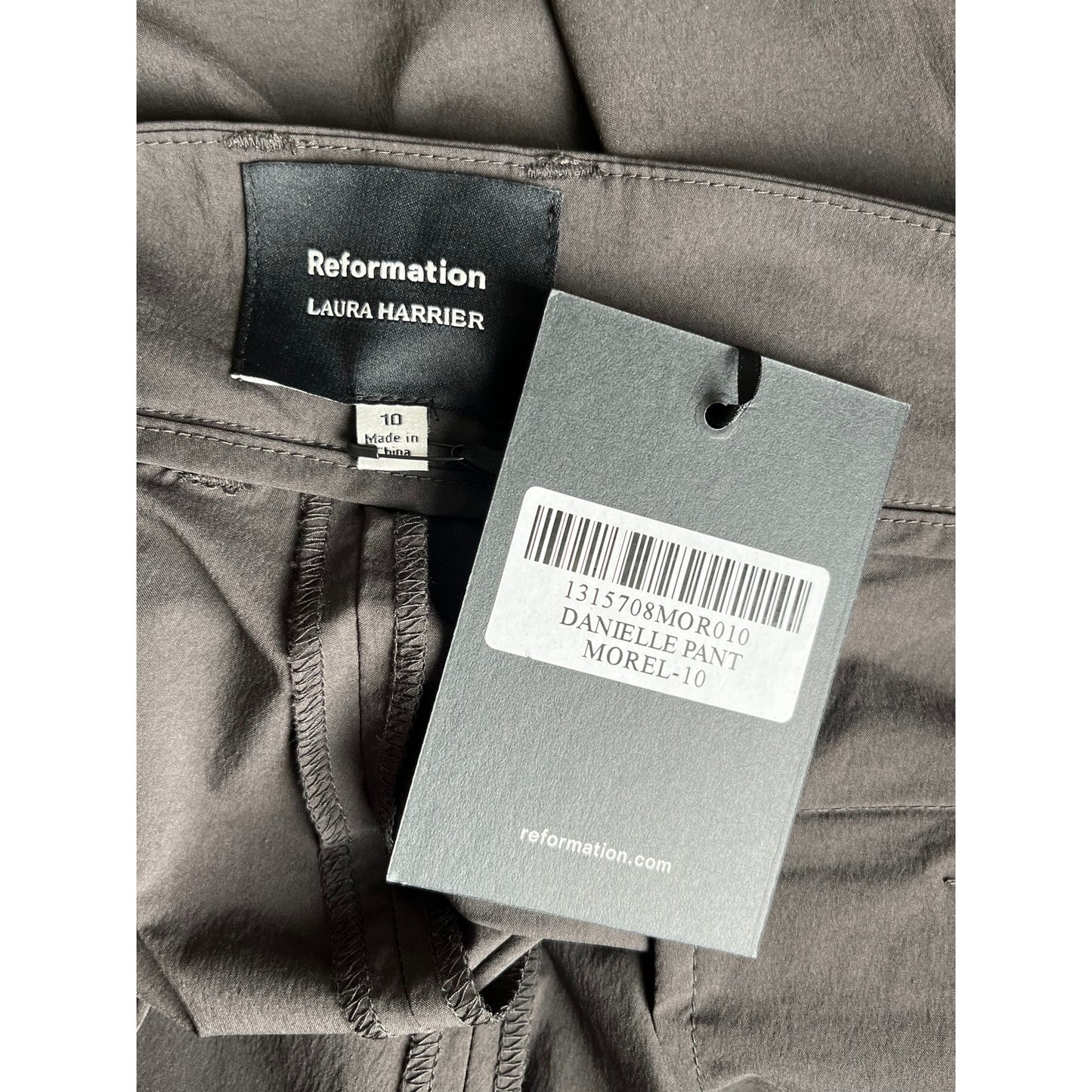 NEW NWT Reformation Danielle Oversized Pleated Trouser Pant Morel Gray Size 10