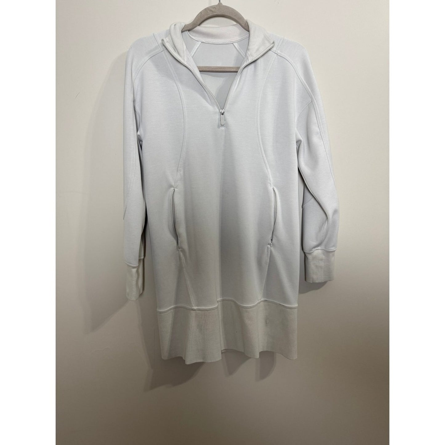 Lululemon Scuba Half-Zip Dress Bone Off-White Mini Sweatshirt Dress Size 2
