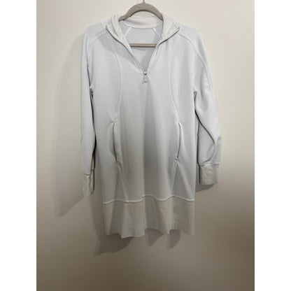 Lululemon Scuba Half-Zip Dress Bone Off-White Mini Sweatshirt Dress Size 2