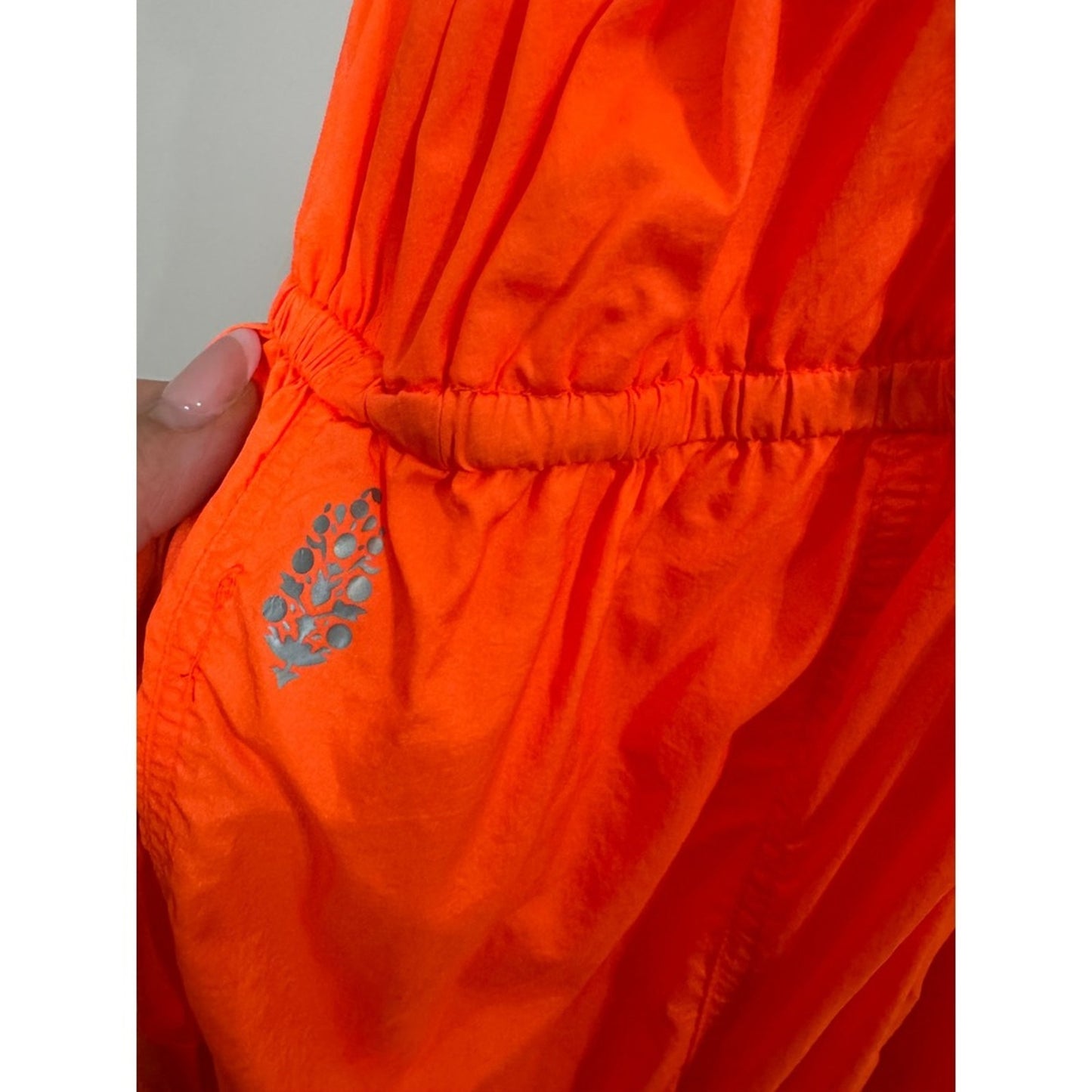 Free People FP Movement Tropic Sport One Piece Jumpsuit Neon Orange Cargo Small