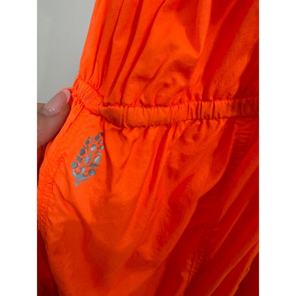 Free People FP Movement Tropic Sport One Piece Jumpsuit Neon Orange Cargo Small