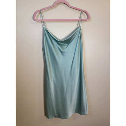 NEW NWT Alice + Olivia Satin Mini Dress in Breeze Size 10