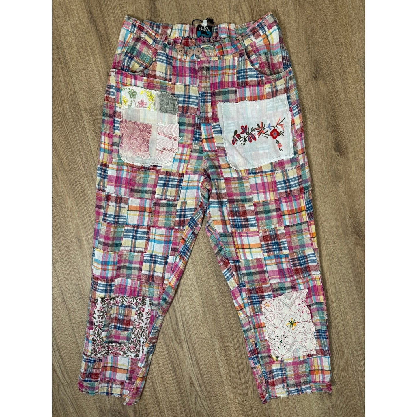 Jaded Gypsy Patchwork Plaid Boho Festival Pants Women's