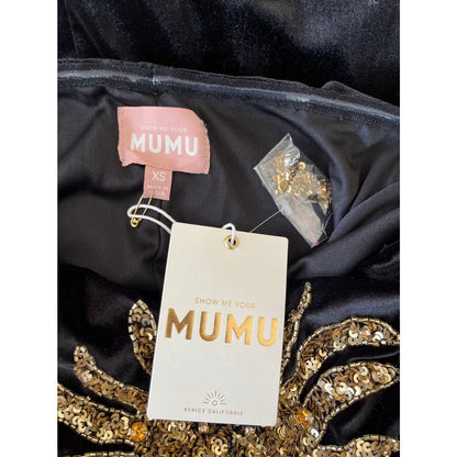 NEW NWT Show Me Your Mumu On My Way Dress Sun Sequins Velvet Size XS