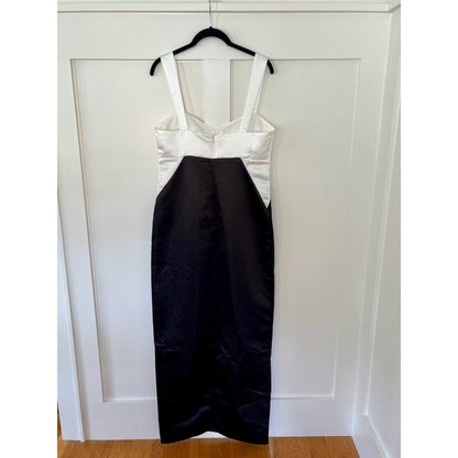 NEW Reformation Willy Maxi Dress White and Black Size 8